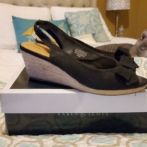 Black espadrille wedges